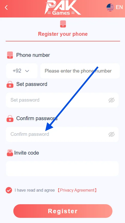 Confirm your password
